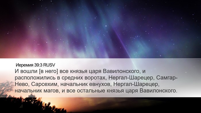 Иеремия 39:3 RUSV Bible Verse Image