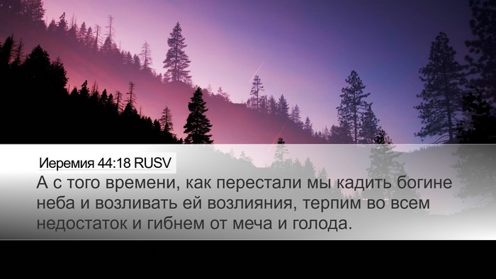 Иеремия 44:18 RUSV Bible Verse Image