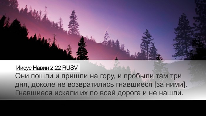 Иисус Навин 2:22 RUSV Desktop Wallpaper - Они пошли и пришли на гору, - Desktop Bible Verse Wallpaper