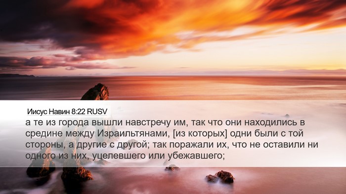 Иисус Навин 8:22 RUSV Desktop Wallpaper - а те из города вышли - Desktop Bible Verse Wallpaper