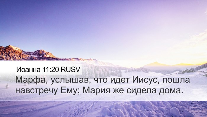 Иоанна 11:20 RUSV Desktop Wallpaper - Марфа, услышав, что идет - Desktop Bible Verse Wallpaper