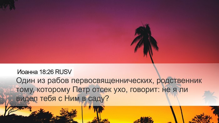 Иоанна 18:26 RUSV Bible Verse Image