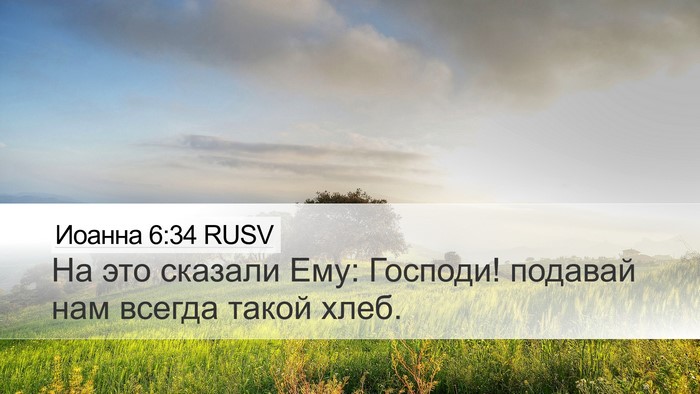 Иоанна 6:34 RUSV Desktop Wallpaper - На это сказали Ему: - Desktop Bible Verse Wallpaper