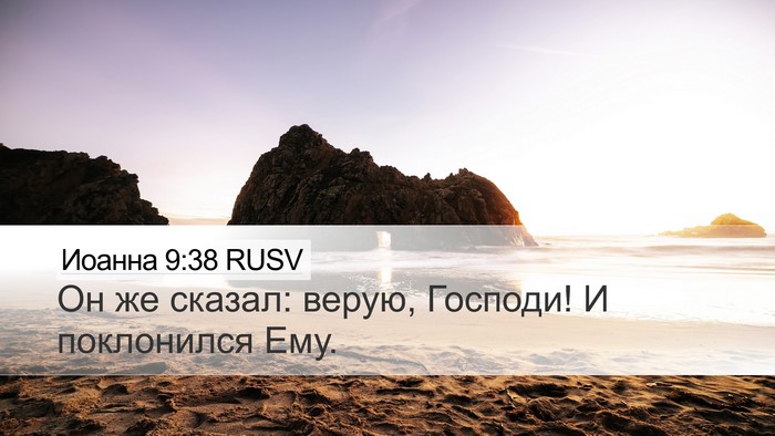 Иоанна 9:38 RUSV Desktop Wallpaper - Он же сказал: верую, - Desktop Bible Verse Wallpaper