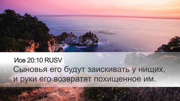 Иов 20:10 RUSV Bible Verse Image