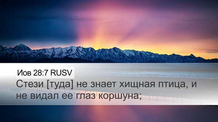 Иов 28:7 RUSV Bible Verse Image