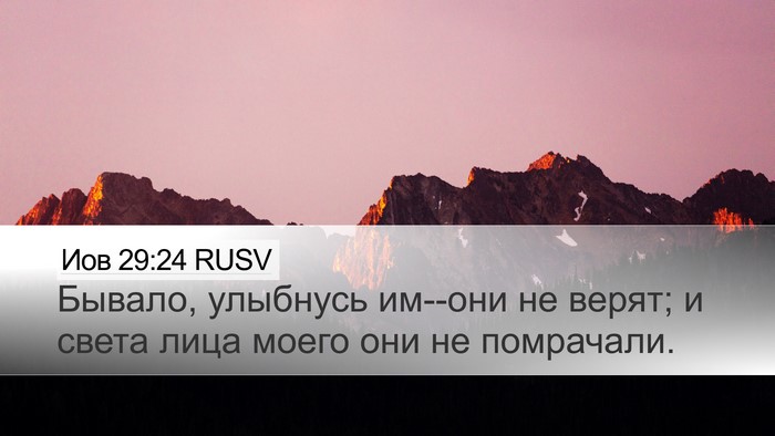 Иов 29:24 RUSV Bible Verse Image
