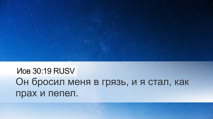Иов 30:19 RUSV Bible Verse Image