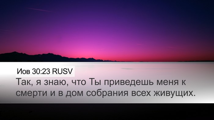 Иов 30:23 RUSV Bible Verse Image