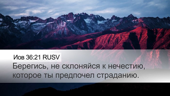 Иов 36:21 RUSV Desktop Wallpaper - Берегись, не склоняйся к - Desktop Bible Verse Wallpaper