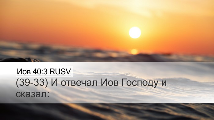 Иов 40:3 RUSV Desktop Wallpaper - (39-33) И отвечал Иов Господу - Desktop Bible Verse Wallpaper