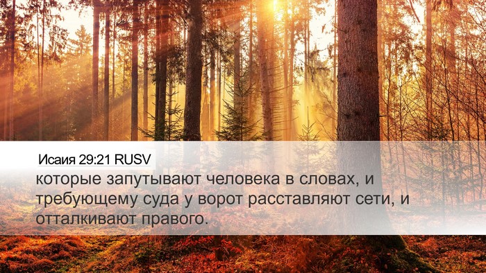 Исаия 29:21 RUSV Bible Verse Image