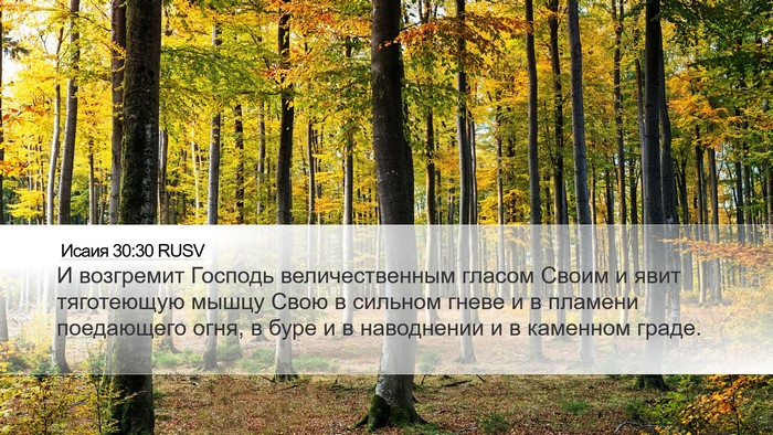 Исаия 30:30 RUSV Bible Verse Image