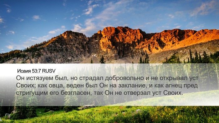 Исаия 53:7 RUSV Bible Verse Image