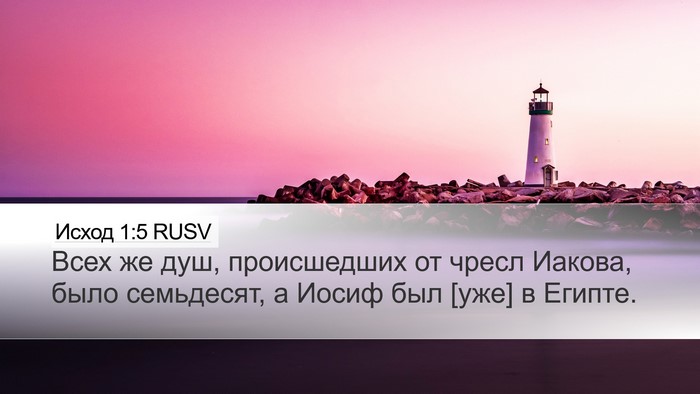 Исход 1:5 RUSV Bible Verse Image