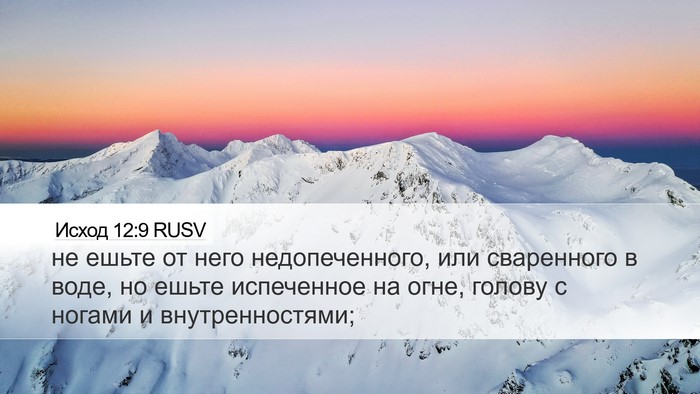 Исход 12:9 RUSV Desktop Wallpaper - не ешьте от него - Desktop Bible Verse Wallpaper
