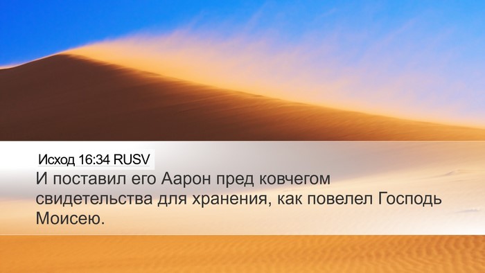 Исход 16:34 RUSV Bible Verse Image