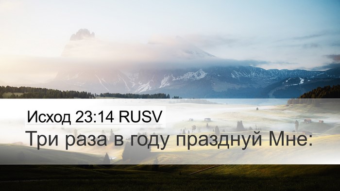 Исход 23:14 RUSV Bible Verse Image