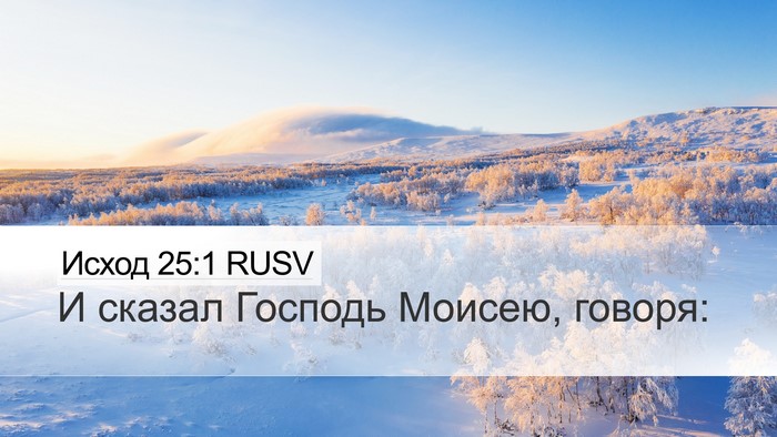 Исход 25:1 RUSV Bible Verse Image