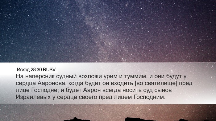 Исход 28:30 RUSV Bible Verse Image