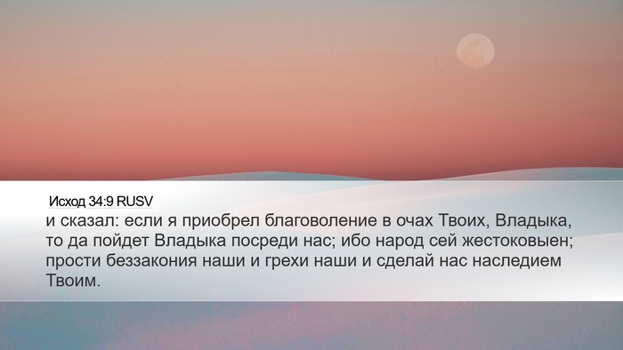 Исход 34:9 RUSV Bible Verse Image