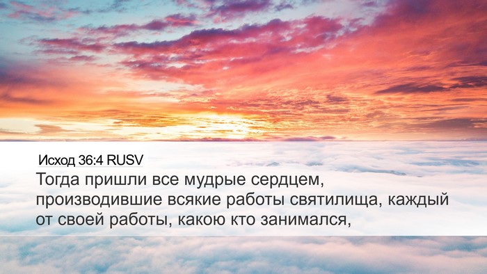 Исход 36:4 RUSV Desktop Wallpaper - Тогда пришли все мудрые - Desktop Bible Verse Wallpaper