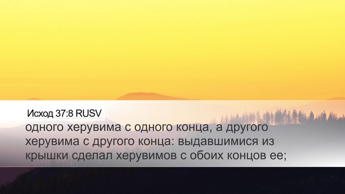 Исход 37:8 RUSV Desktop Wallpaper - одного херувима с одного - Desktop Bible Verse Wallpaper