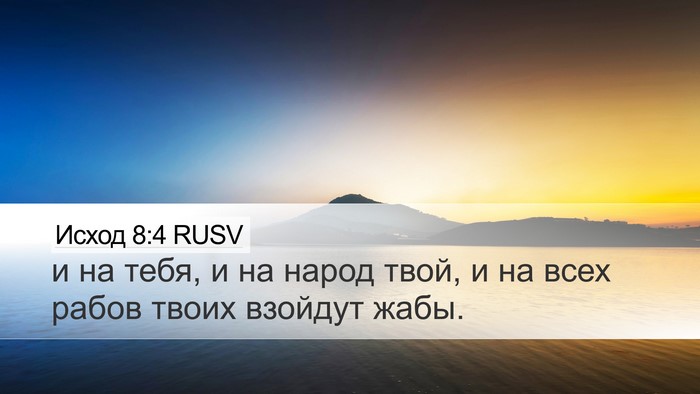Исход 8:4 RUSV Desktop Wallpaper - и на тебя, и на народ твой, и - Desktop Bible Verse Wallpaper