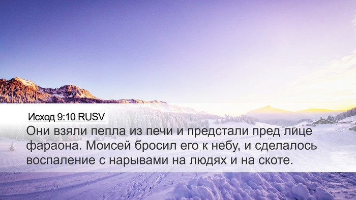 Исход 9:10 RUSV Desktop Wallpaper - Они взяли пепла из печи и - Desktop Bible Verse Wallpaper