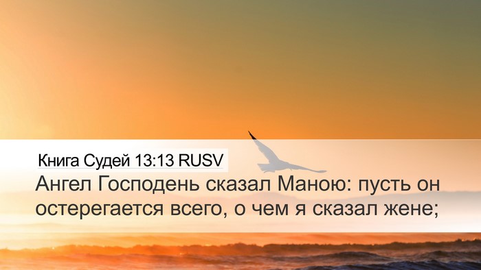 Книга Судей 13:13 RUSV Desktop Wallpaper - Ангел Господень сказал - Desktop Bible Verse Wallpaper