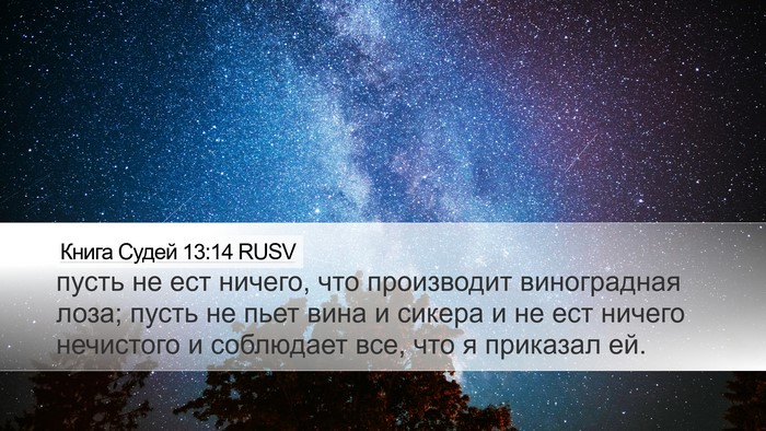 Книга Судей 13:14 RUSV Bible Verse Image