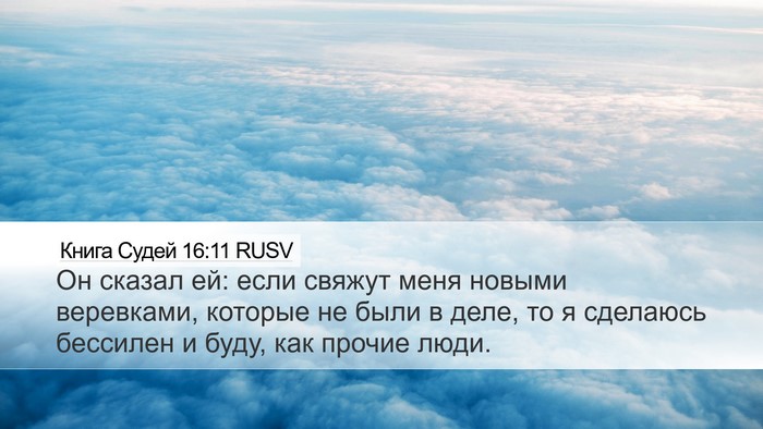 Книга Судей 16:11 RUSV Desktop Wallpaper - Он сказал ей: если свяжут - Desktop Bible Verse Wallpaper