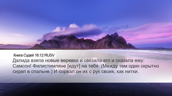 Книга Судей 16:12 RUSV Bible Verse Image