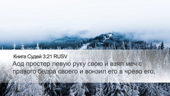 Книга Судей 3:21 RUSV Bible Verse Image