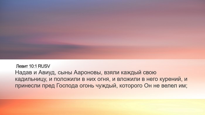Левит 10:1 RUSV Bible Verse Image
