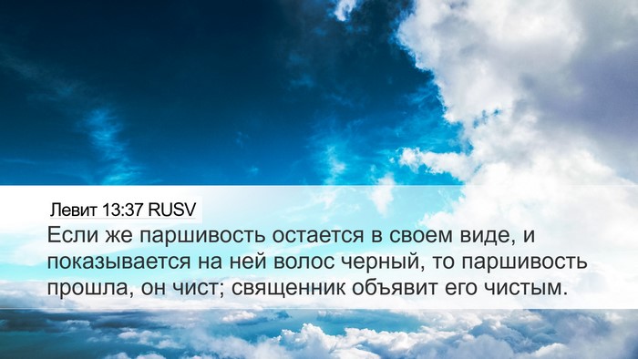 Левит 13:37 RUSV Desktop Wallpaper - Если же паршивость - Desktop Bible Verse Wallpaper