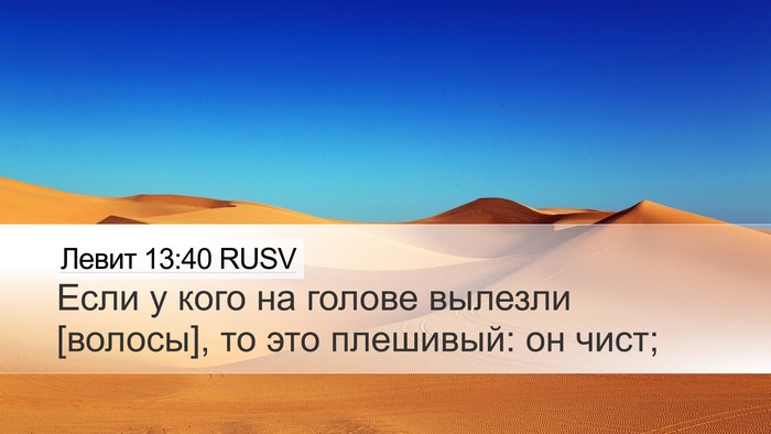 Левит 13:40 RUSV Desktop Wallpaper - Если у кого на голове - Desktop Bible Verse Wallpaper