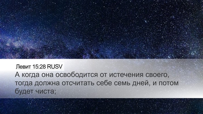 Левит 15:28 RUSV Bible Verse Image