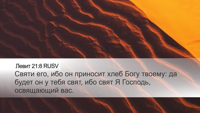Левит 21:8 RUSV Bible Verse Image