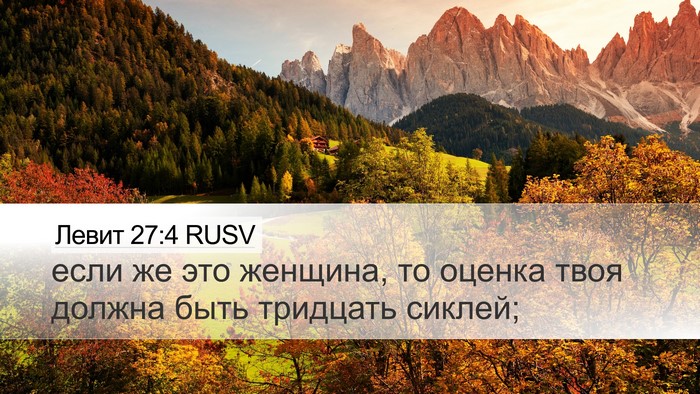 Левит 27:4 RUSV Desktop Wallpaper - если же это женщина, то - Desktop Bible Verse Wallpaper