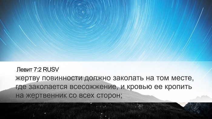 Левит 7:2 RUSV Desktop Wallpaper - жертву повинности должно - Desktop Bible Verse Wallpaper