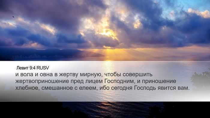 Левит 9:4 RUSV Bible Verse Image