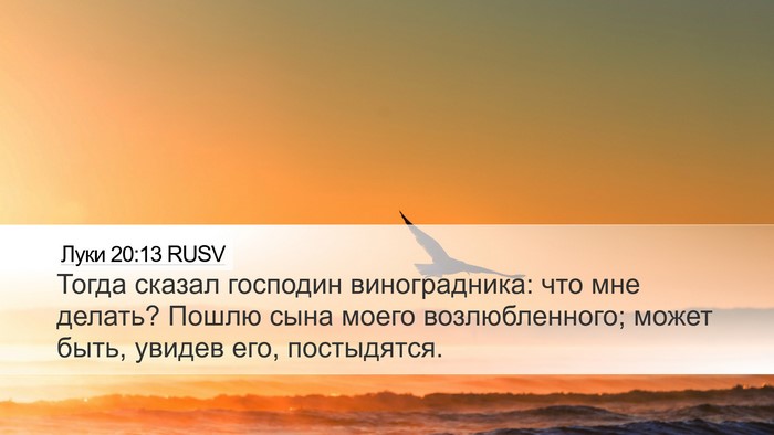 Луки 20:13 RUSV Desktop Wallpaper - Тогда сказал господин - Desktop Bible Verse Wallpaper