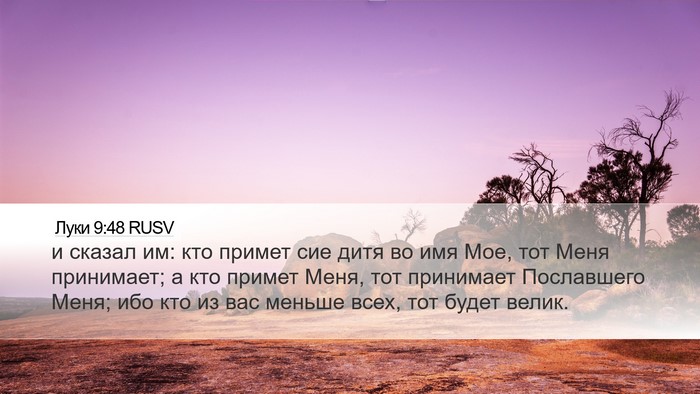 Луки 9:48 RUSV Bible Verse Image