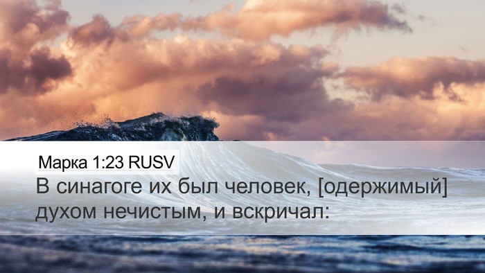 Марка 1:23 RUSV Bible Verse Image