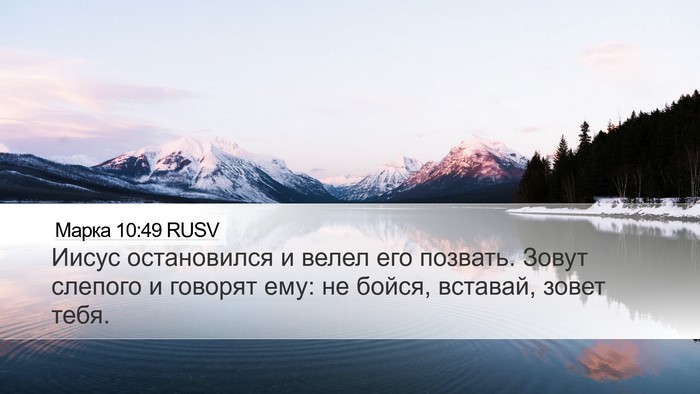 Марка 10:49 RUSV Desktop Wallpaper - Иисус остановился и велел - Desktop Bible Verse Wallpaper