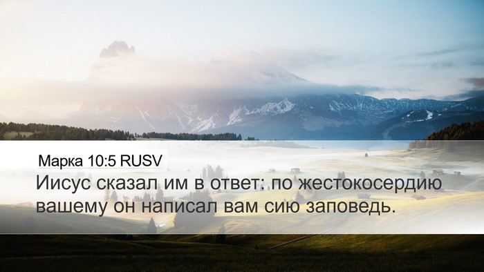 Марка 10:5 RUSV Bible Verse Image