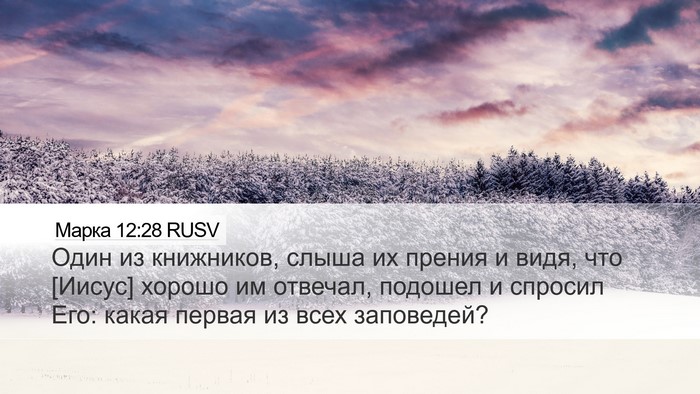 Марка 12:28 RUSV Bible Verse Image