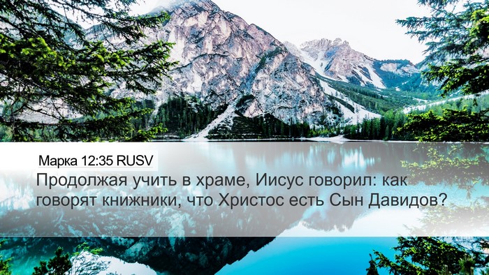 Марка 12:35 RUSV Bible Verse Image