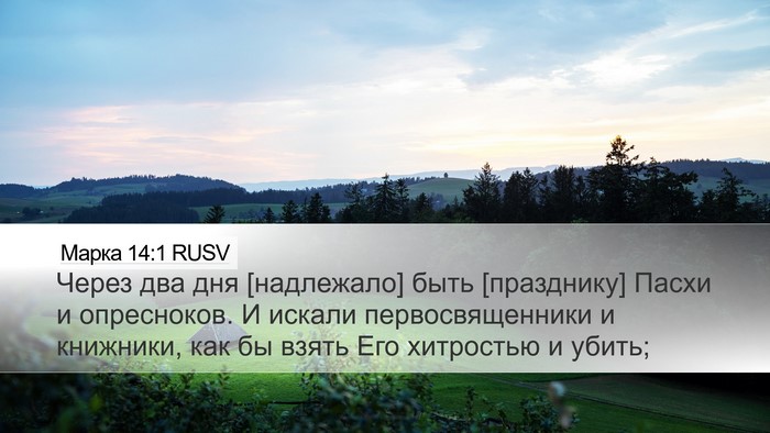 Марка 14:1 RUSV Bible Verse Image